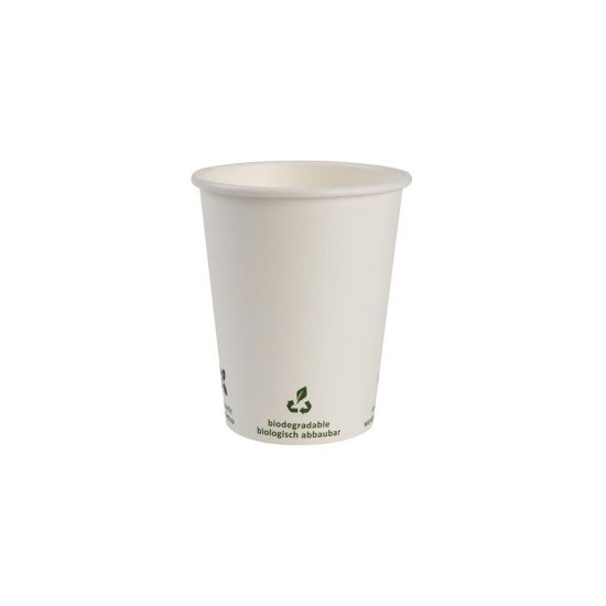 Papierový pohár biely s eko ikonou 300 ml 50 ks