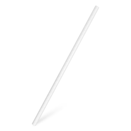 Slámka papírová bílá `JUMBO` Ø8mm x 25cm [100 ks]