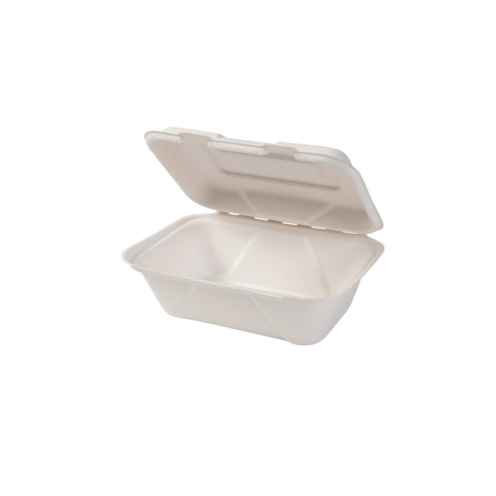 Gastro box z cukrovej trstiny s viečkom 600 ml
