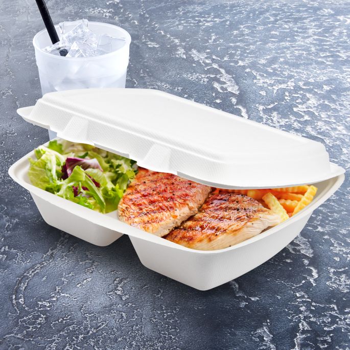 Menu box (cukrová třtina) 2dílný 241 x 202 x 70 mm 1000ml [50 ks]