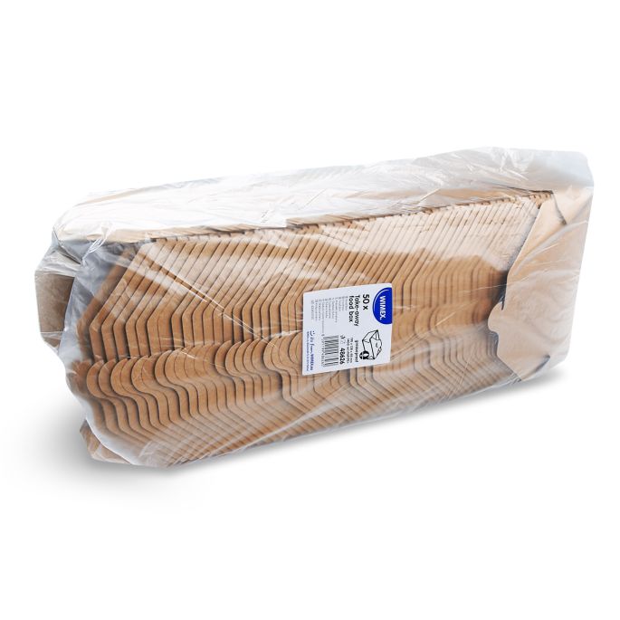 Food box (PAP/PE) nepromastitelný kraft `L` 195 x 138 x 48 mm 1400ml [50 ks]