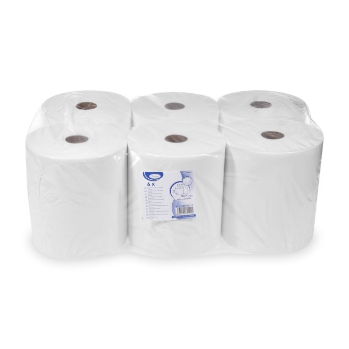 Papírové ručníky v roli bílé 2vrstvé bílé Ø19cm x 110m [6 ks]