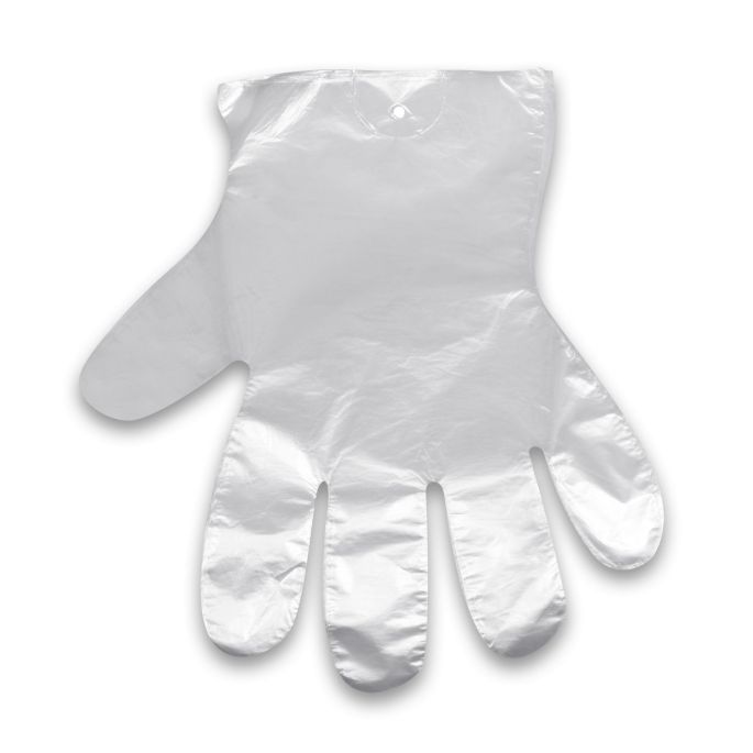 Jednorázové rukavice HDPE transparentní `L` v bloku [100 ks]