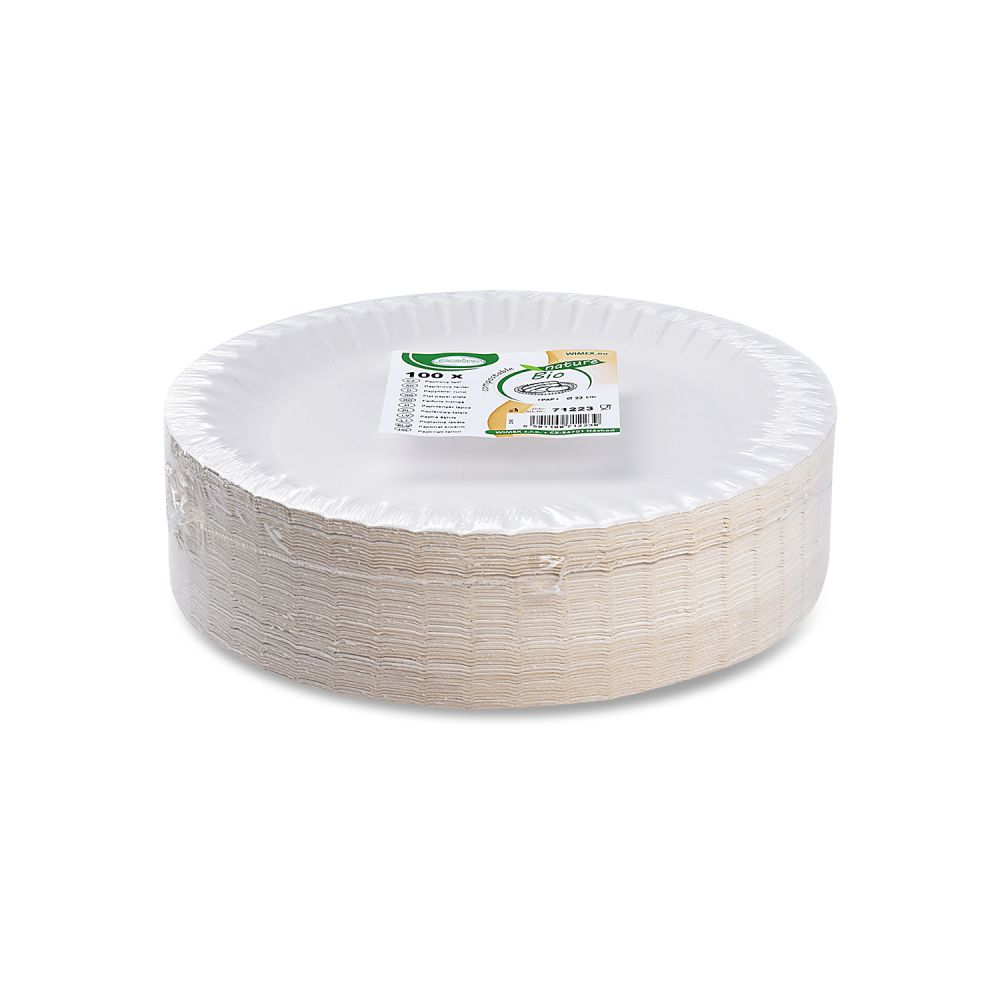 Papírový talíř bílý Ø23cm [100 ks]