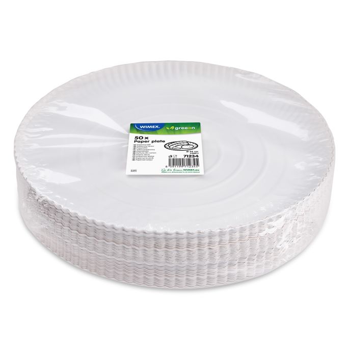 Papírový talíř hluboký bílý Ø34cm [50 ks]