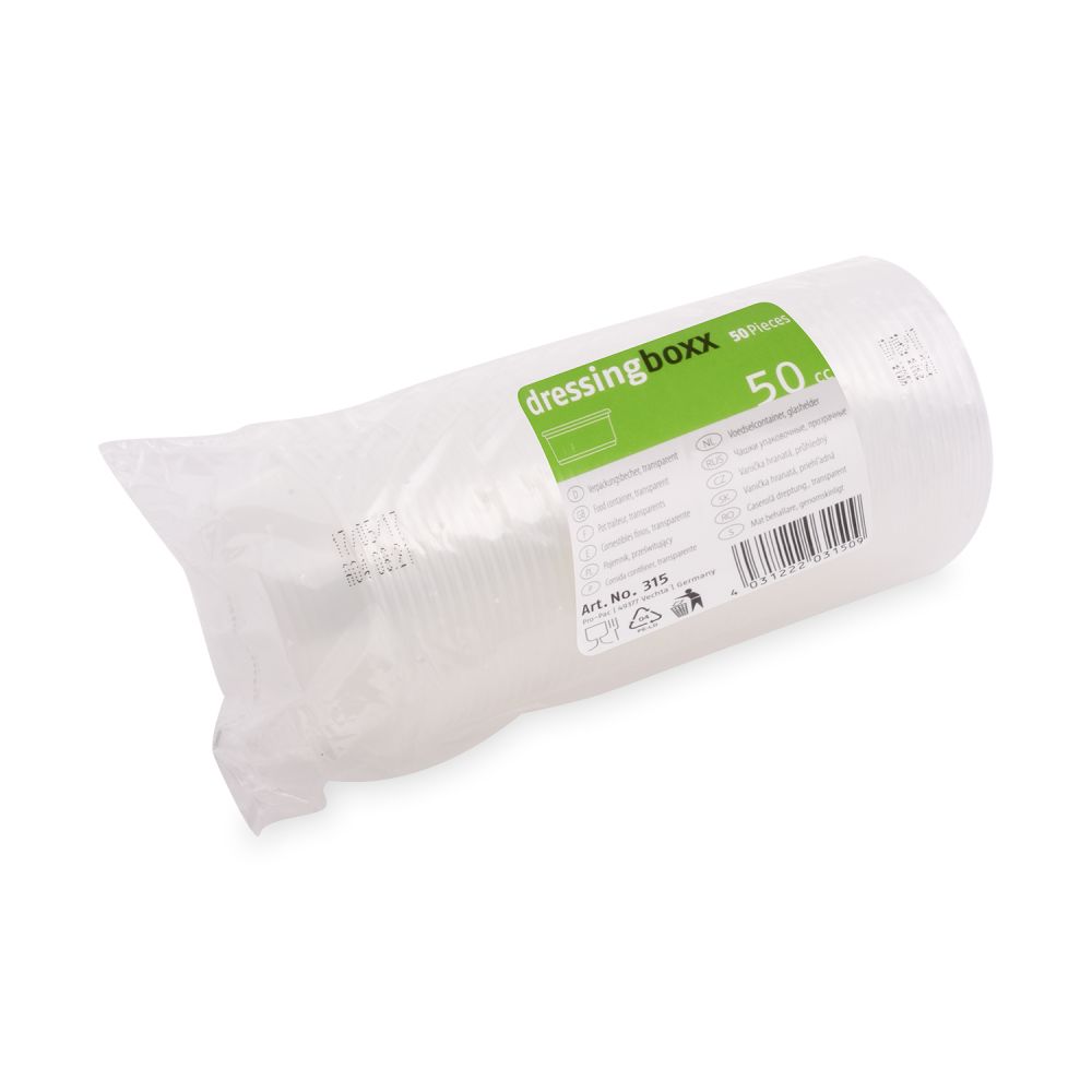Dresinková miska (PP) Dressingboxx průhledná Ø70mm 50ml [50 ks]