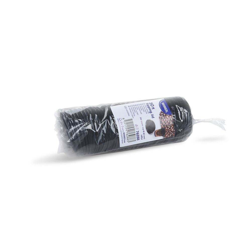 Víčko vypouklé (PS) černé pro kelímek Ø62mm [50 ks]