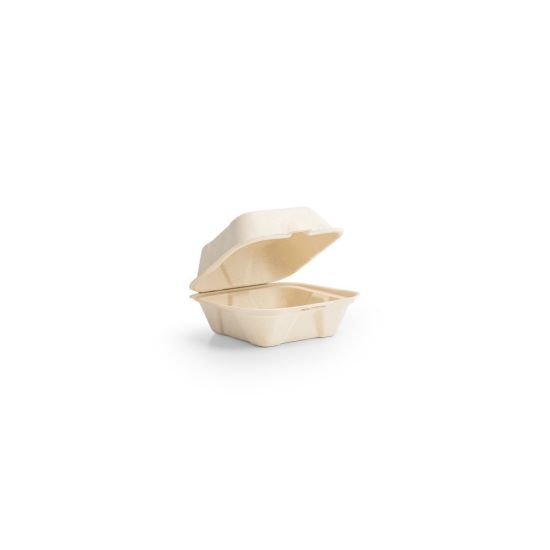 Gastro box z cukrovej trstiny na burger 15,9x15,8 cm natural