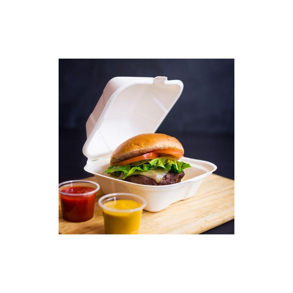 Gastro box z cukrovej trstiny na burger 13,4x12,8 cm 50 ks