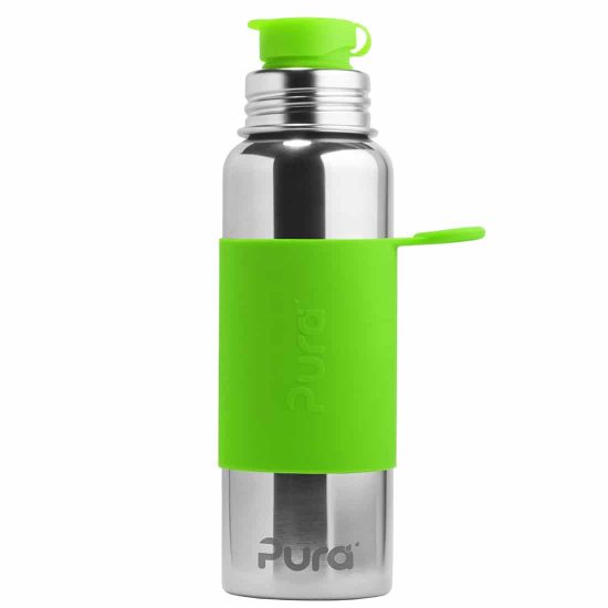 Pura® nerezová fľaša so športovým uzáverom 850 ml zelená