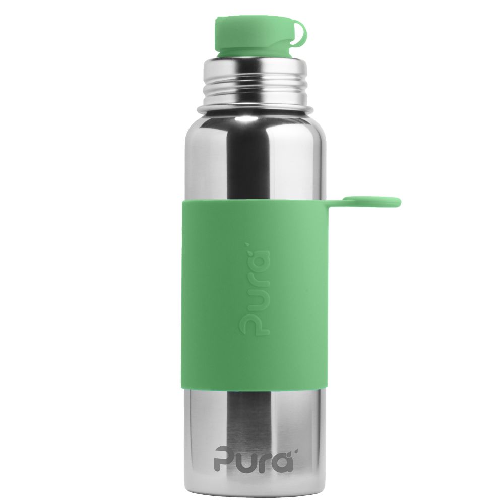 Pura® nerezová fľaša so športovým uzáverom 850 ml zelená
