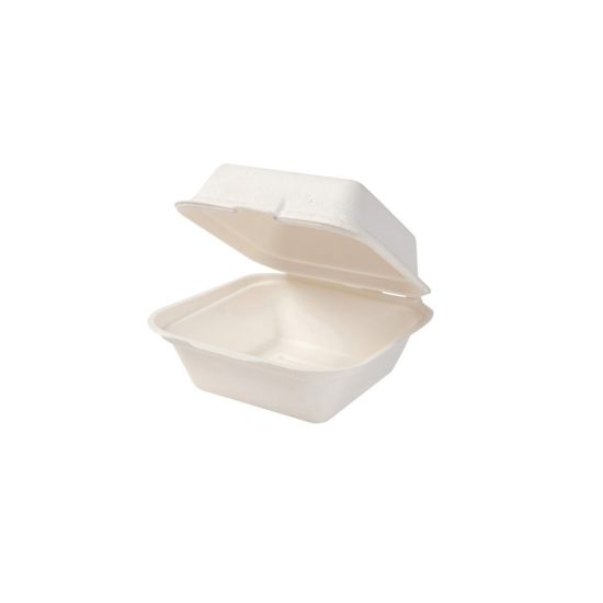 Gastro box z cukrovej trstiny na burger 15,9x15,8 cm 50 ks