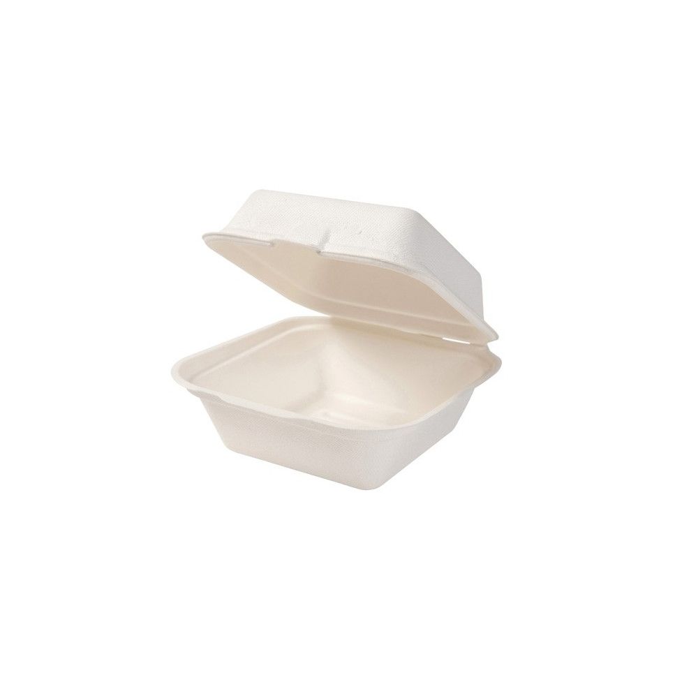 Gastro box z cukrovej trstiny na burger 15,9x15,8 cm 50 ks