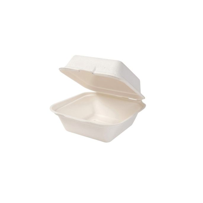 Gastro box z cukrovej trstiny na burger 15,9x15,8 cm 50 ks