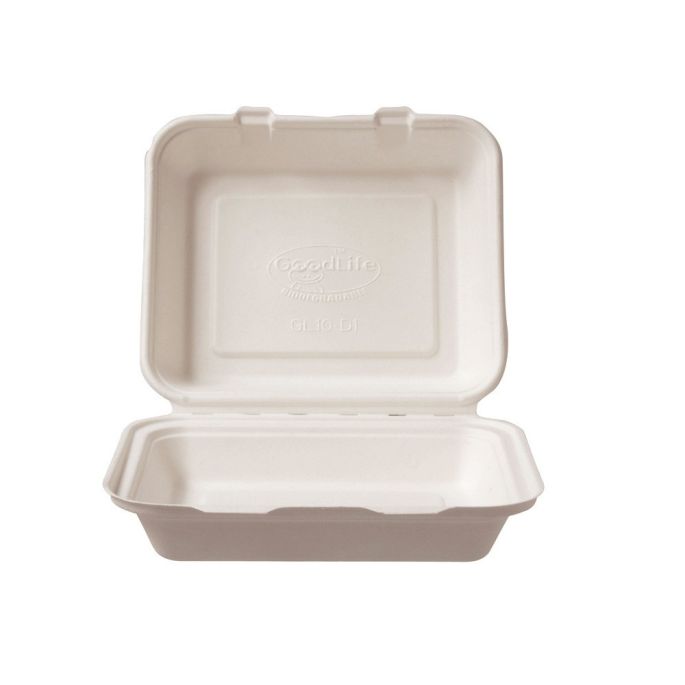 Gastro box z cukrovej trstiny 1 komorový, štvorcový tvar 22x18x7,5cm 50 ks
