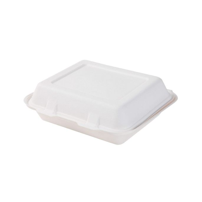 Gastro box z cukrovej trstiny 1 komorový, štvorcový tvar 22x18x7,5cm 50 ks