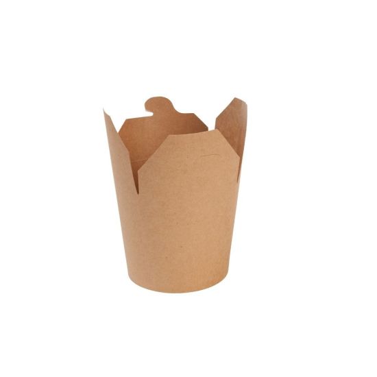 Papierový box s PLA hnedý 750 ml  50 ks