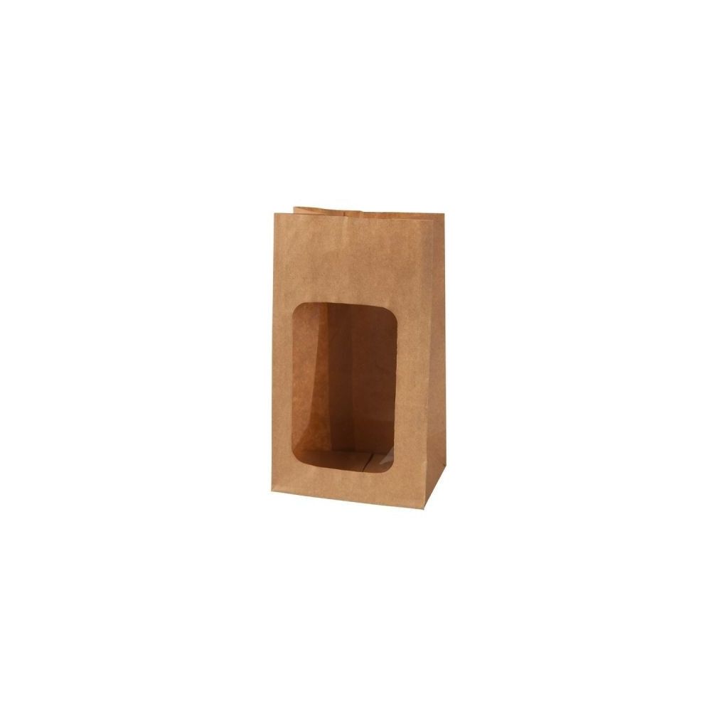 Papierové vrecko s okienkom  9,5 x 6 x 18 cm veľkosť S 500 ks