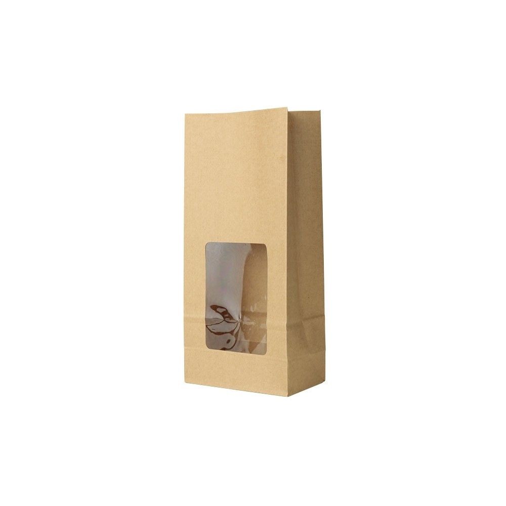 Papierové vrecko s okienkom 11 x 6 x 23,5 cm veľkosť M 500 ks