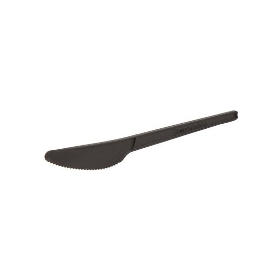 Bioplastový nôž 17 cm  čierny 50 ks