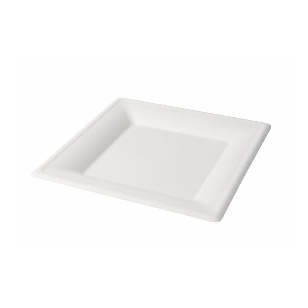 Tanier z cukrovej trstiny štvorec 26 x 26 cm 50 ks