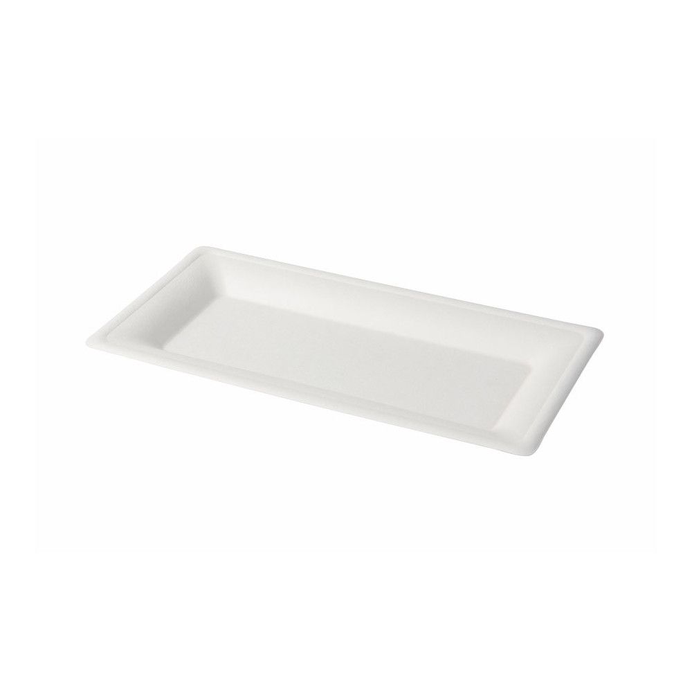Jednorazový tanier z cukrovej trstiny 26 x 13 cm, obdĺžnik 50 ks