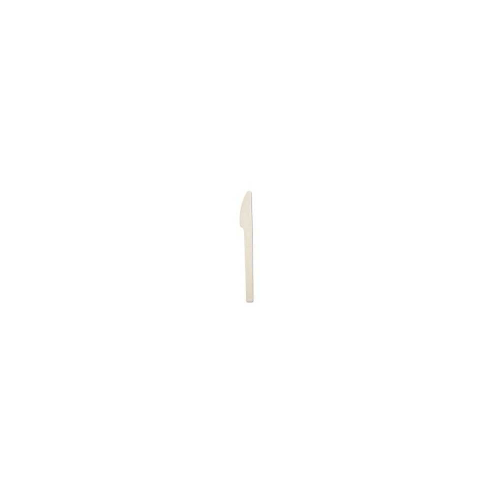 Bioplastový nôž 16,5 cm biely 50 ks