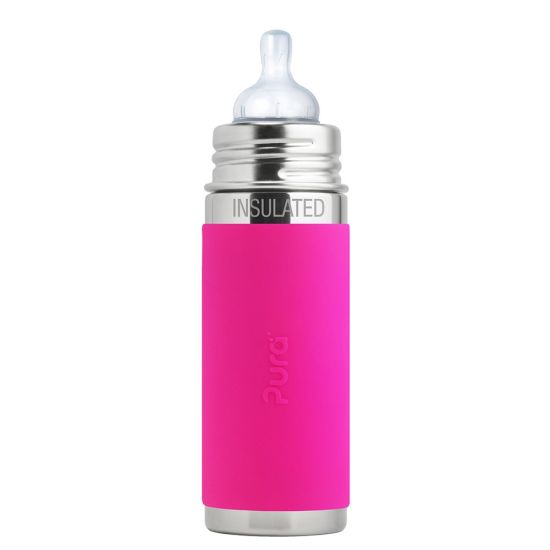 Pura® dojčenská TERMO fľaša  260ml ružová