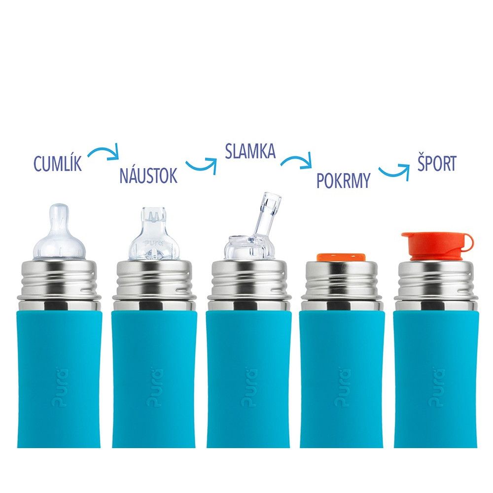 Pura® TERMO fľaša s náustkom 260ml Sivá