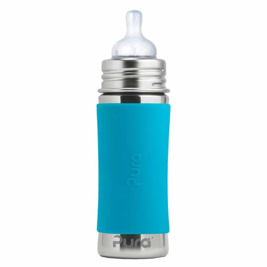 Pura® nerezová dojčenská fľaša 325ml aqua