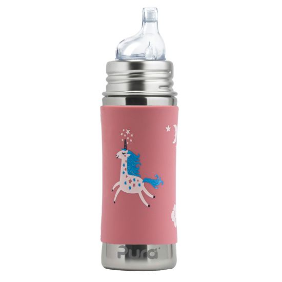 Pura® nerezová fľaša s náustkom 325ml - unicorn