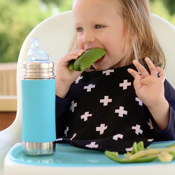 Pura® nerezová fľaša s náustkom 325ml zelená