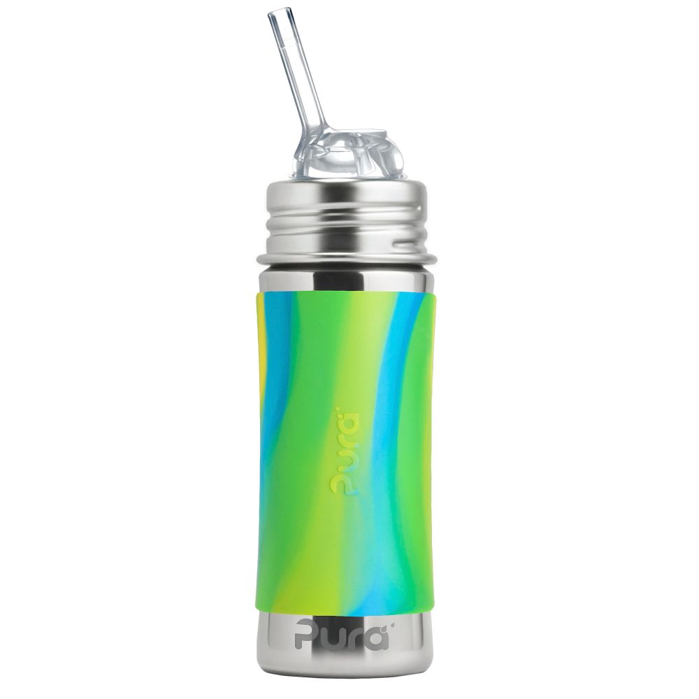 Pura® nerezová fľaša so slamkou 325ml  aqua