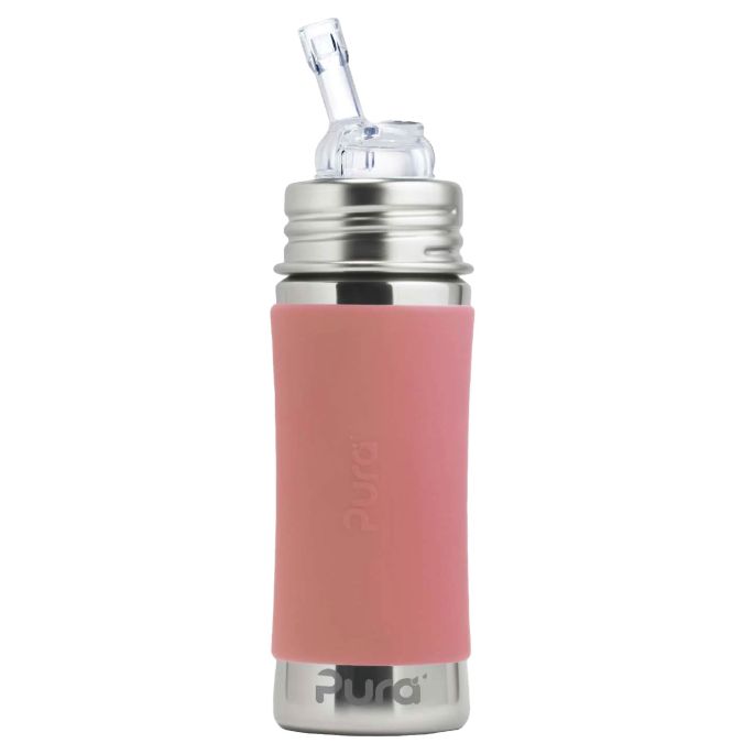 Pura® nerezová fľaša so slamkou 325ml - Moss