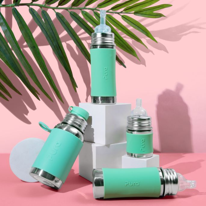 Pura® nerezová dojčenská fľaša 150ml aqua