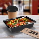Menu mísa (PP) Foodyboxx extra-pevná nedělená černá 227 x 178 x 49 mm [50 ks]