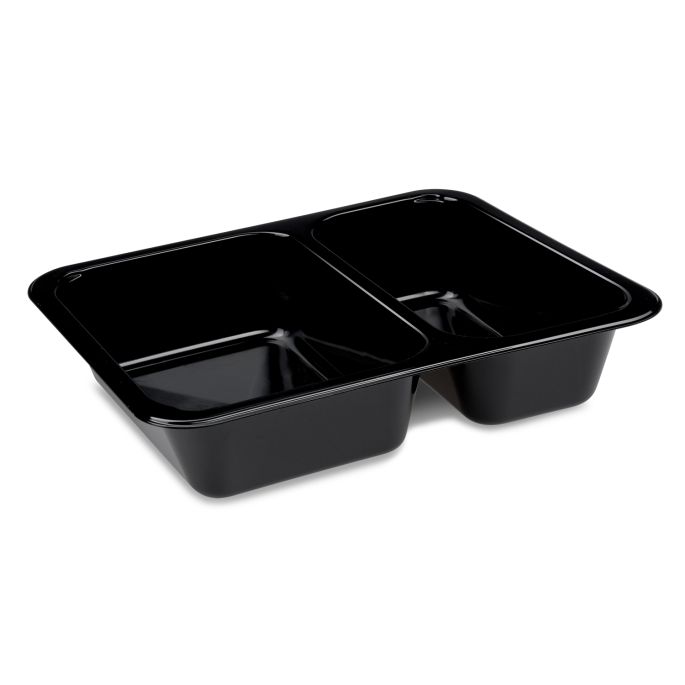 Menu mísa (PP) Foodyboxx extra-pevná 2dílná černá 227 x 178 x 49 mm [50 ks]