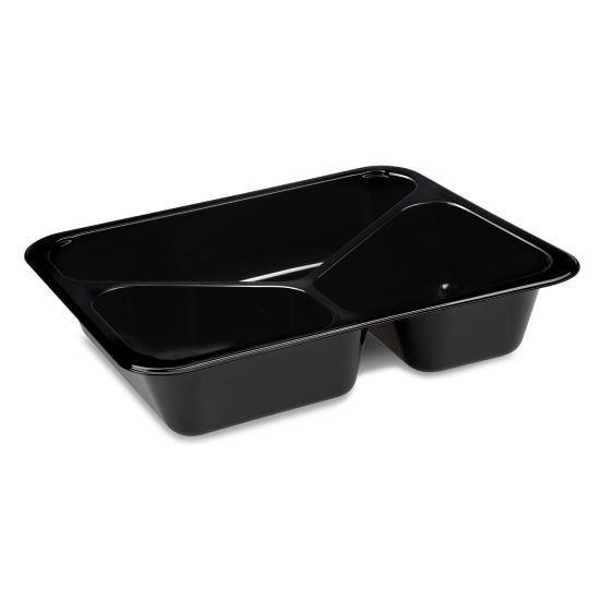 Menu mísa (PP) Foodyboxx extra-pevná 3dílná černá 227 x 178 x 49 mm [50 ks]