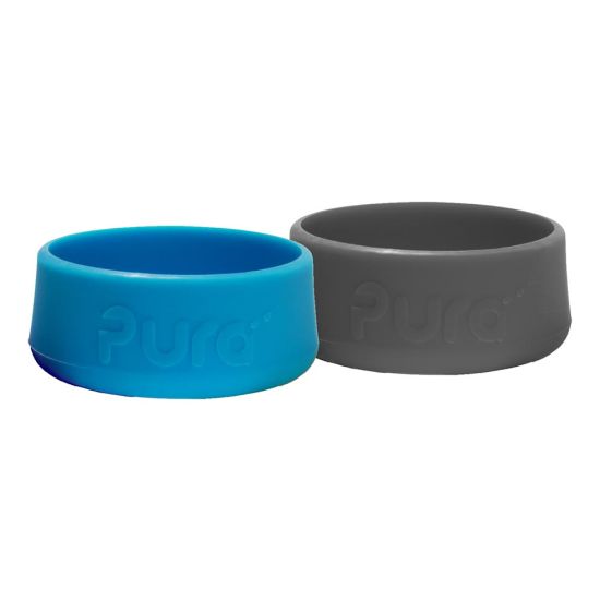 Pura® silikónové chrániče na fľašu 2ks 150ml, 260ml, 325ml - Aqua/Sivá